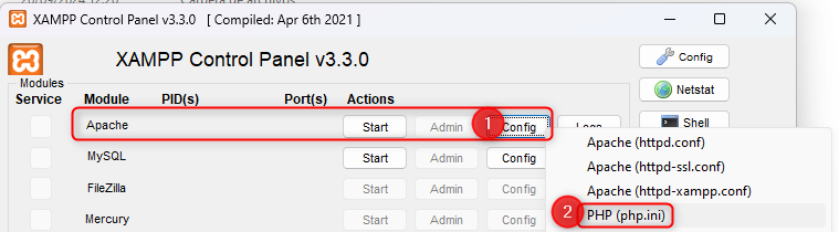 Config php.ini
