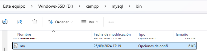 Copiamos my.ini