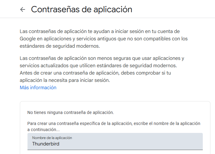 generar contraseña app