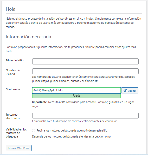 Datos del sitio