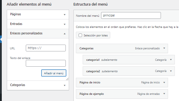 submenu
