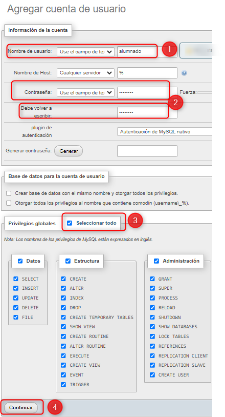 Usuario con privilegios